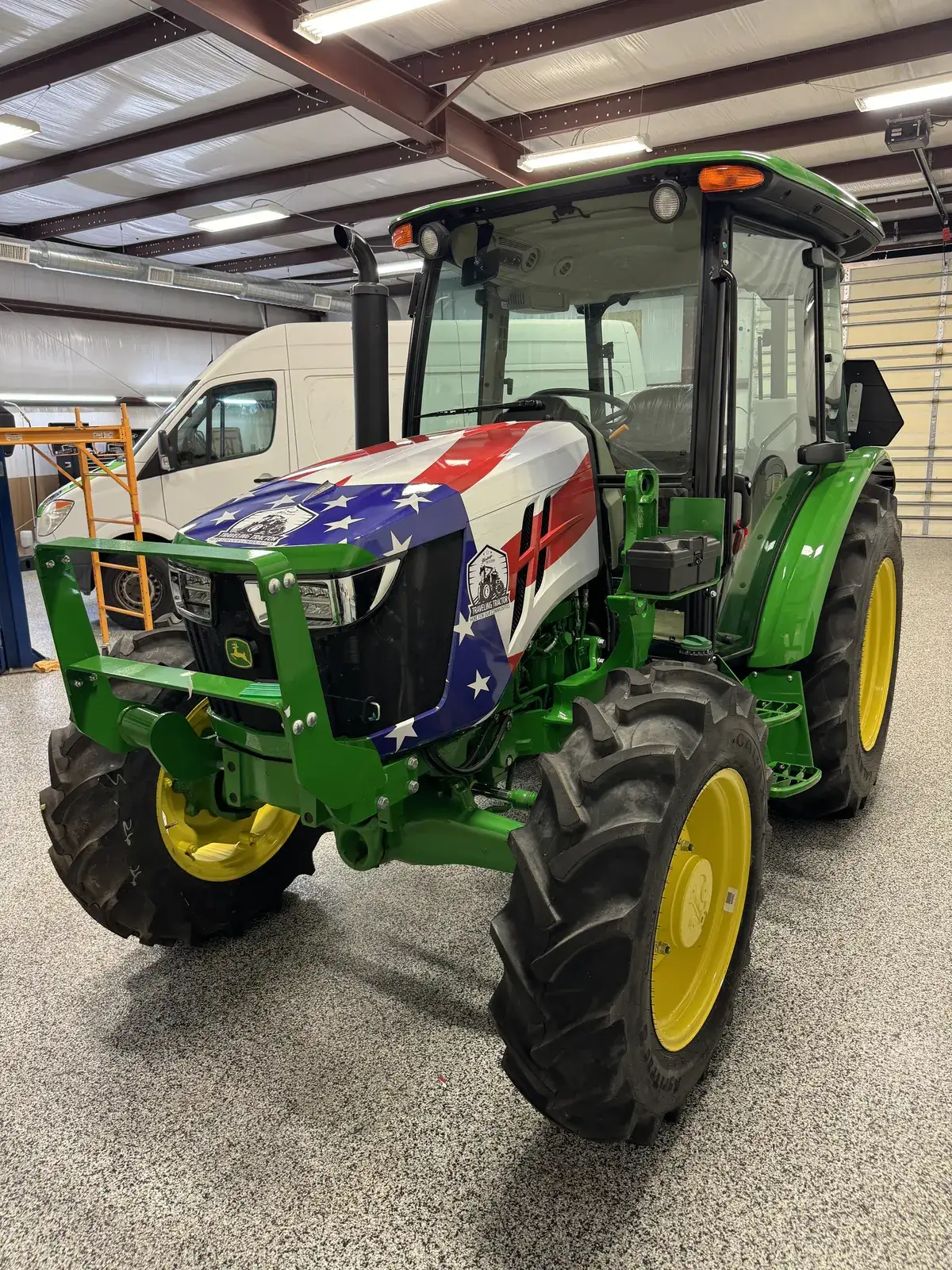 Traveling Tractor — stars & stripes — John Deere