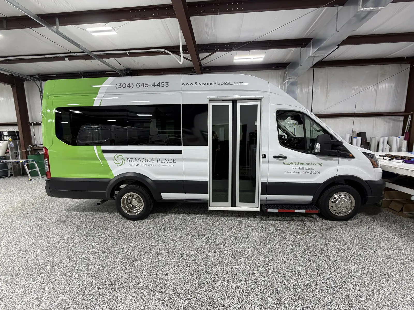Seasons Place community shuttle — Ford Transit